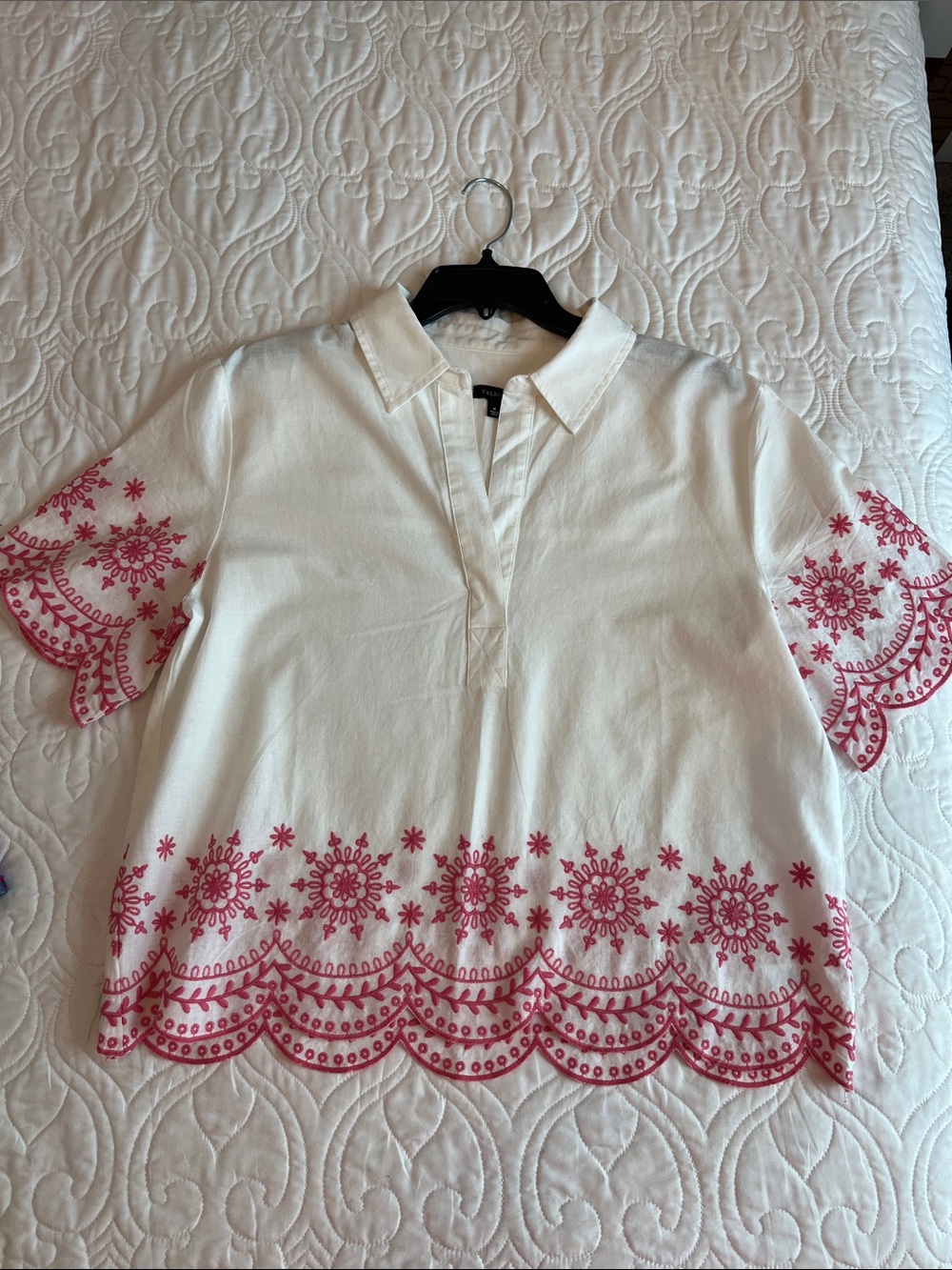 Pink embroidered blouse medium